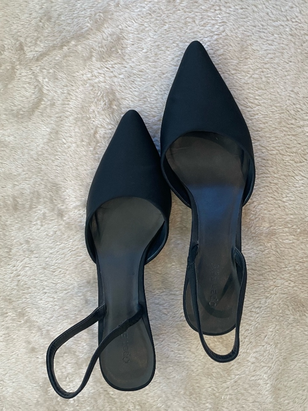 Beautiful black kitten heel mules!  size 8.5